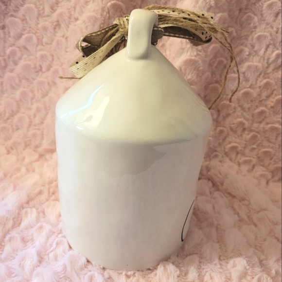 2-sided Rae Dunn "Chirp" birdhouse with ribbon & bird/branch print on back. - Picture 7 of 16